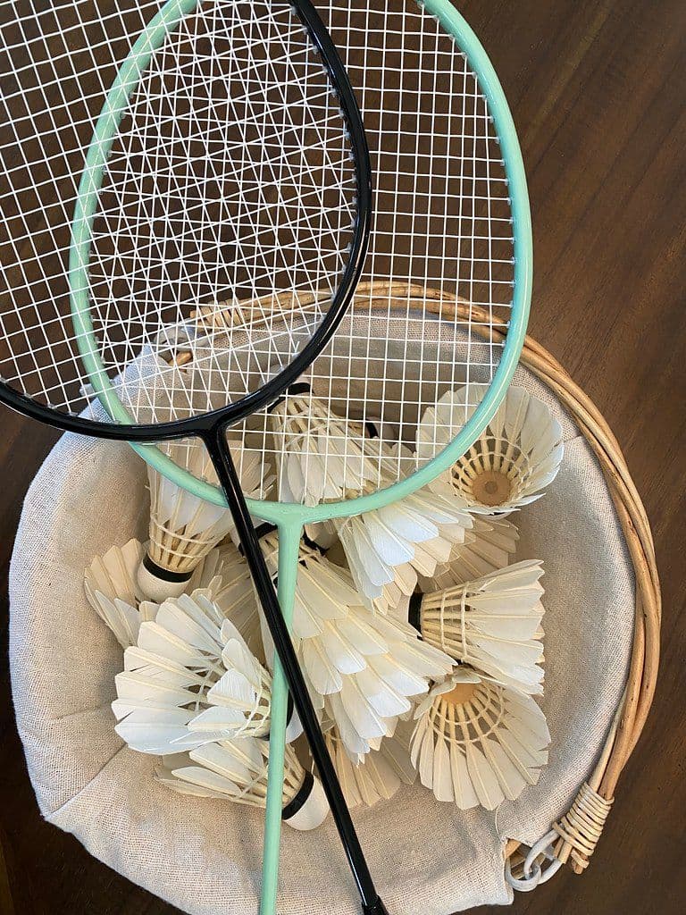 Badminton rackets (2) + shuttles